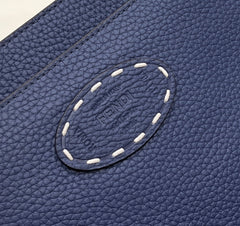 PEEKABOO ISEEU 33 IN NAVY BLUE GRAINED CALFSKIN SILVER HARDWARE