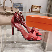 PREMIERE 105 SANDAL IN CHERRY RED CALFSKIN