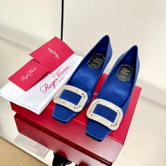 BELLE VIVIER PUMPS IN BLUE SILK