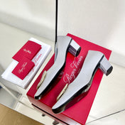 BELLE VIVIER PUMPS IN PLATINUM SILK