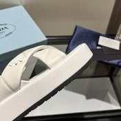 PRA PADDED CRISSCROSS SANDALS WHITE LAMBSKIN