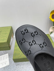 GG PLATFORM PERFORATED G SANDAL BLACK IP FOAM
