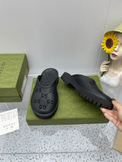 GG PLATFORM PERFORATED G SANDAL BLACK IP FOAM