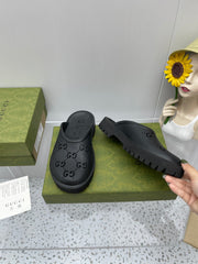 GG PLATFORM PERFORATED G SANDAL BLACK IP FOAM