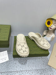 GG PLATFORM PERFORATED G SANDAL CREAM IP FOAM