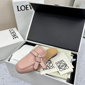 LW GATE BELTED MULE LIGHT PINK CALFSKIN