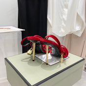 PADLOCK HIGH HEEL 10 CM SANDAL IN RUBY RED VELVET