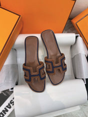 Oran Sandal Brown/Black Leather