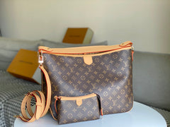 LV 25S GRACEFUL 46 IN BROWN MONOGRAM CANVAS LEATHER TRIM GOLD HARDWARE