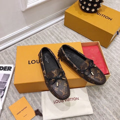 LV WOMEN'S DRIVER MOCCASIN IN CHOCOLATE BROWN MONOGRAM CALFSKIN