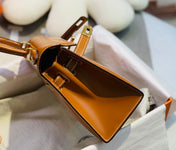 KELLY MINI 20 BAG IN BRONZE BROWN SMOOTH CALFSKIN WITH GOLD HARDWARE