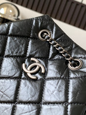 CHANEL 25S GRABRIELLE BACKPACK 24 CM IN BLACK LAMBSKIN