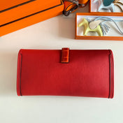 JIGE ELAN 29 CLUTCH IN RUBY RED CALFSKIN WITH APPLE RED LIZARD SKIN
