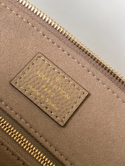 PETIT PALAIS PM LARGE SHOULDER BAG 34 IN BROWN EMBOSSED COWHIDE GOLD-TONE HARDWARE