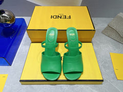FENDI FIRST 95 MM HIGH-HEELED SANDAL IN EMERAKD GREEN LAMBSKIN GOLD HARDWARE