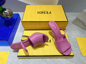 FENDI FIRST 95 MM HIGH-HEELED SANDAL IN FUSCIA PINK LAMBSKIN GOLD HARDWARE