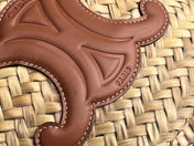 TRIOMPHE 35 BEIGE MOROCCAN RAFFIA FIBERS BAG