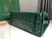 HARDY PM BAG 40 IN GREEN GOYARDINE CANVAS AND TAURILLON LEATHER TRIM