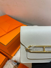 HM RoulisSlim Wallet 12.7 White Calfskin Ghw