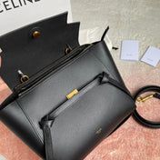 FISH BAG 24 BLACK COWHIDE LEATHER