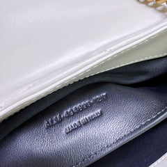 LOULOU SMALL 25 IN WHITE LAMBSKIN GOLD HARDWARE