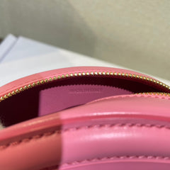 OVAL PURSE BAG 16 IN ROUGE PINK CALFSKIN