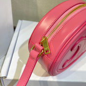 OVAL PURSE BAG 20 IN ROUGE PINK CALFSKIN