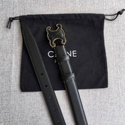 Medium Cuir Triomphe Belt 25mm Black Calfskin