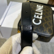 MEDIUM MESSENGER BAG 23 IN BLACK TRIOMPHE CANVAS WITH CELINE PRINT