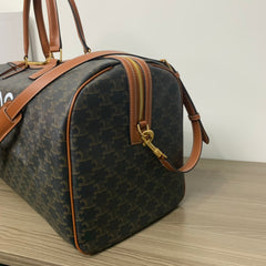 TRAVEL BAG 50 IN BLACK TRIOMPHE CANVAS WITH CAT PRINT