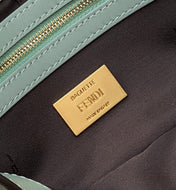 BAGUETTE WITH FF MOTIF 27 IN VIRIDIAN GREEN SOFT LAMBSKIN GOLD HARDWARE