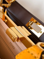 Peekaboo ISeeU Small 27cm Bag yellow lambskin gold hardware