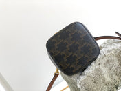 TRIOMPHE 9 CALFSKIN BLACK PATTERN BOX BAG