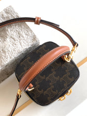 TRIOMPHE 9 CALFSKIN BLACK PATTERN BOX BAG