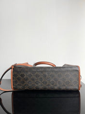 TRIOMPHE CABAS 35 BLACK CALFSKIN TOTE