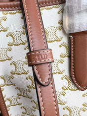 TRIOMPHE CABAS 35 WHITE CREAM CALFSKIN TOTE