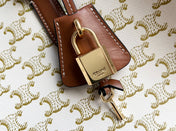 TRIOMPHE CABAS 35 WHITE CREAM CALFSKIN TOTE