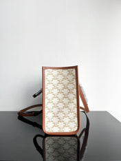 TRIOMPHE CABAS 35 WHITE CREAM CALFSKIN TOTE