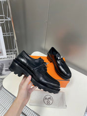 HM 25S LOAFER IN BLACK LAMBSKIN WITH SILVER HARDWARE