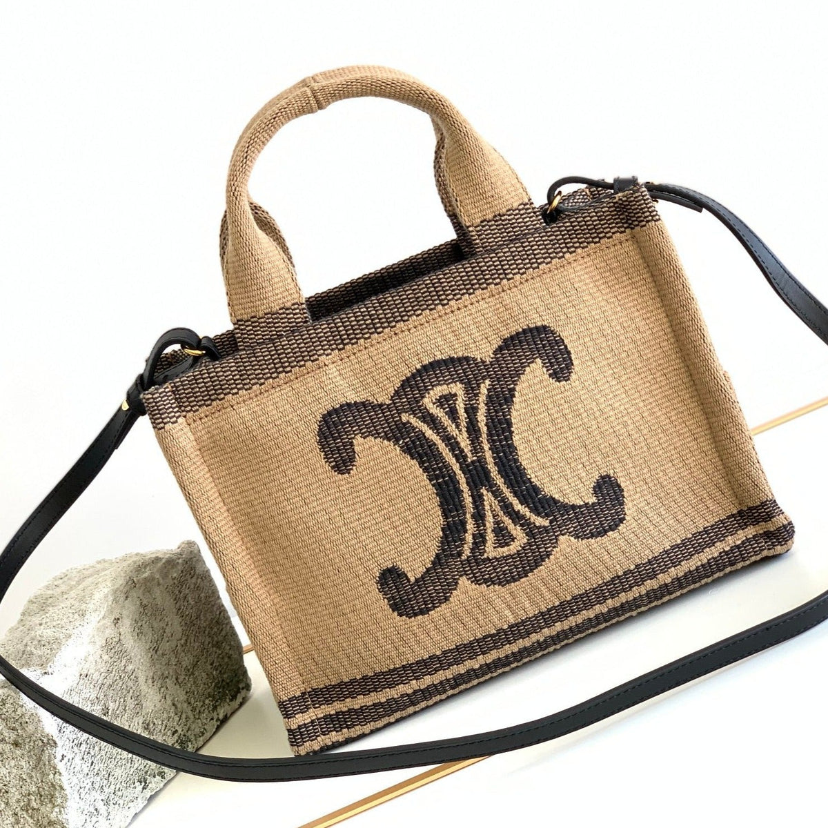 TRIOMPHE 26 FABRIC BLACK BROWN BAG