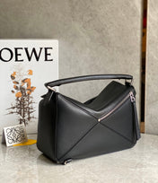 MEDIUM 30 PUZZLE BAG IN BLACK SOFT GRAINED CALFSKIN