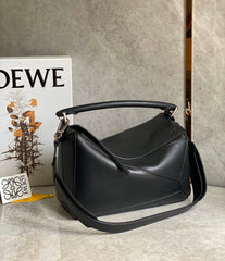 MEDIUM 30 PUZZLE BAG IN BLACK SOFT GRAINED CALFSKIN
