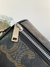 CYLINDRICAL 22  BAG BLACK BROWN COWHIDE