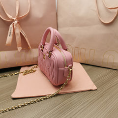 TOO PRETTY 17 HANDBAG IN HOT PINK LAMBSKIN
