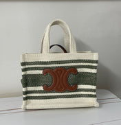 TRIOMPHE 29 FABRIC WHITE BLACK WITH BROWN LOGO