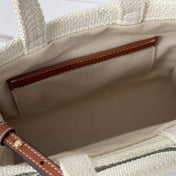 TRIOMPHE 29 FABRIC WHITE BLACK WITH BROWN LOGO