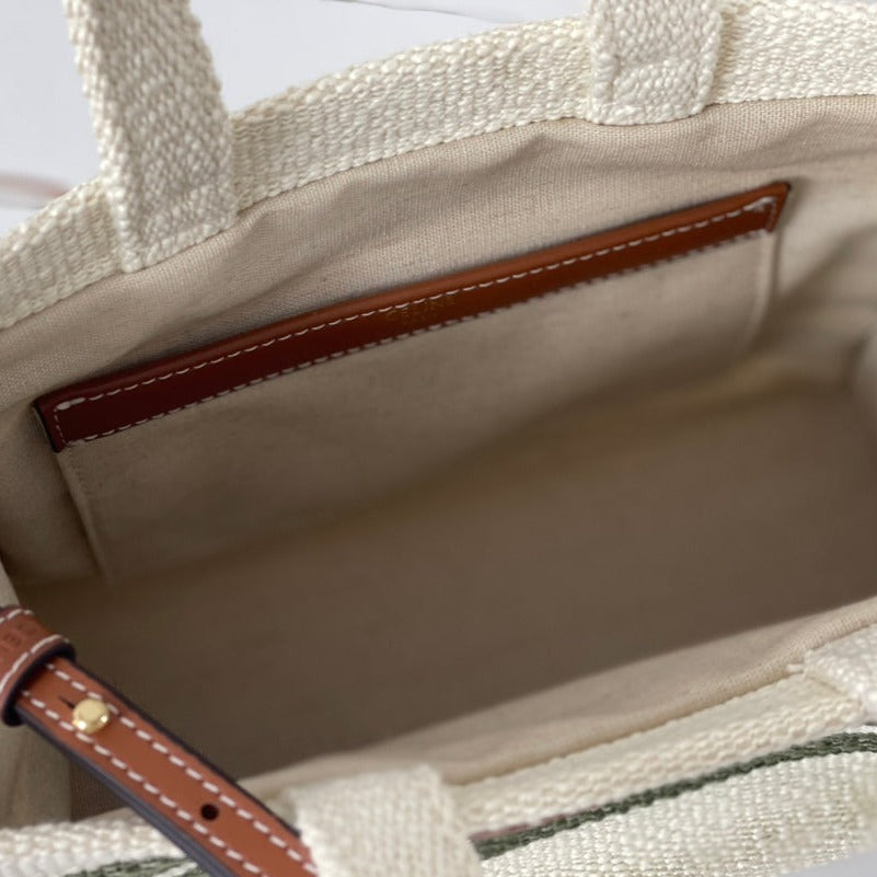 TRIOMPHE 29 FABRIC WHITE BLACK WITH BROWN LOGO