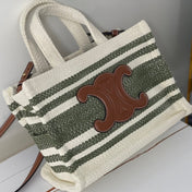 TRIOMPHE 29 FABRIC WHITE BLACK WITH BROWN LOGO