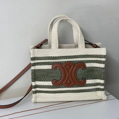 TRIOMPHE 29 FABRIC WHITE BLACK WITH BROWN LOGO