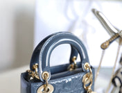 LADY 17 IN SKY AEGEAN BLUE WITH CANNAGE PATTERN